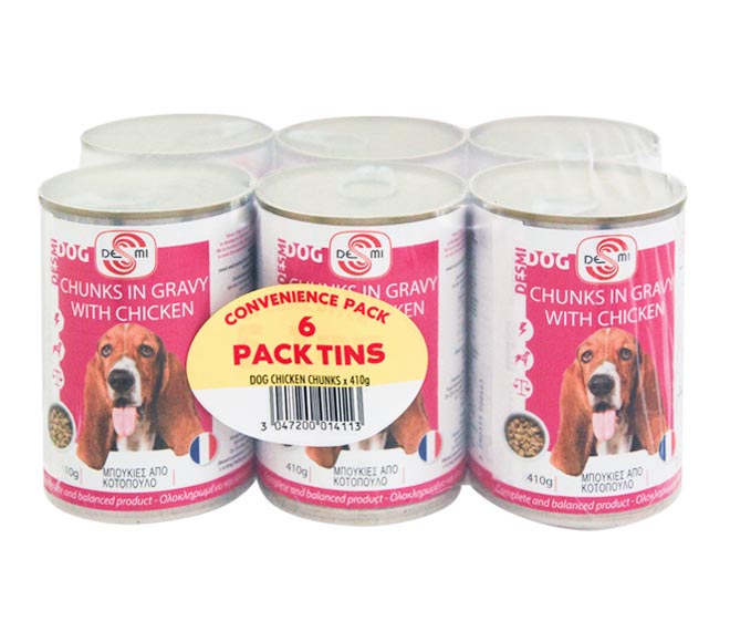 dog DESMI chicken chunks in gravy 6x410g