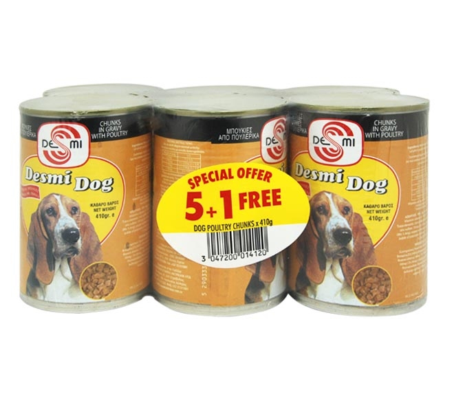 dog DESMI poultry chunks in gravy 410g (5+1 FREE)
