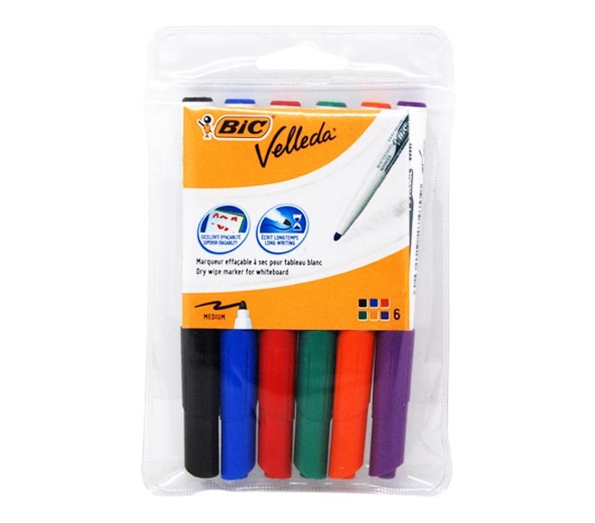 marker BIC Velleda whiteboard medium – 6 colours