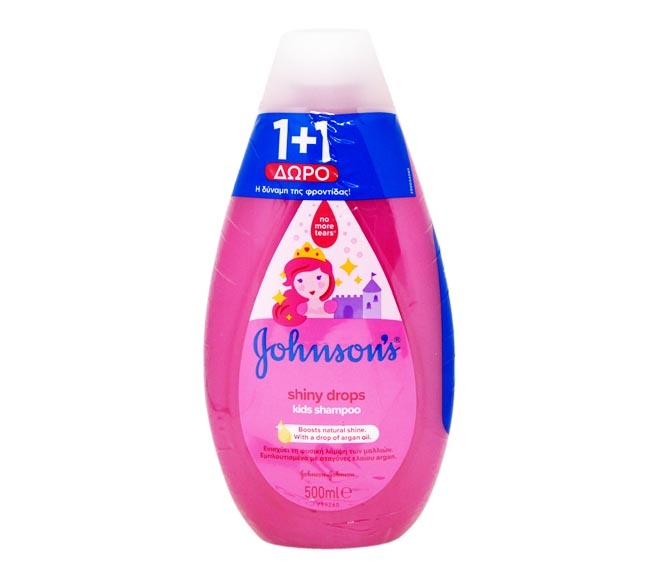 JOHNSONS kids shampoo 500ml – shiny drops (1+1 FREE)