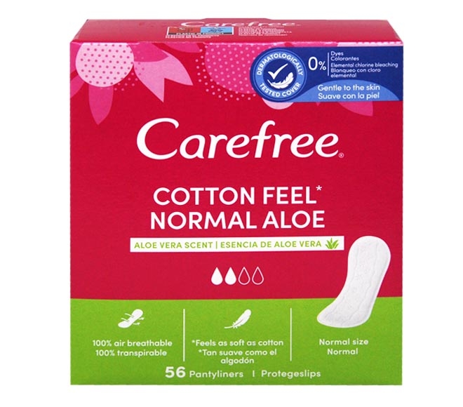 CAREFREE Pantyliners cotton aloe 56pcs S/M