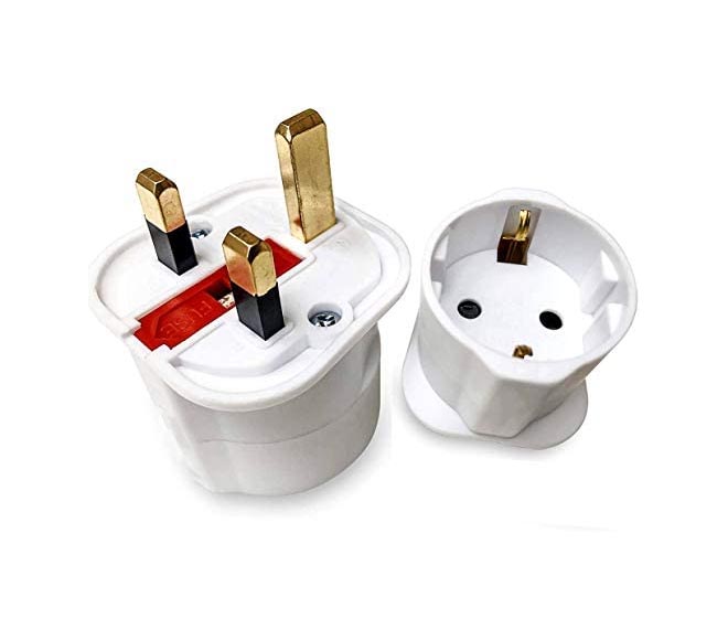 Adaptor 13A POKA plug 2 round pin to UK type socket (EA1510)