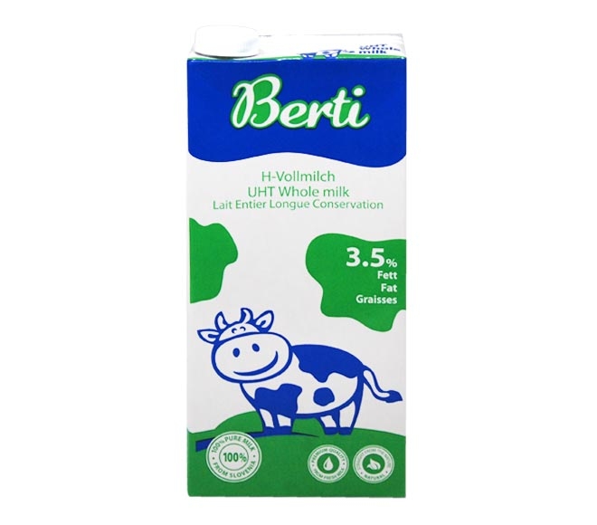 long life BERTI full fat milk 3.5% fat 1L