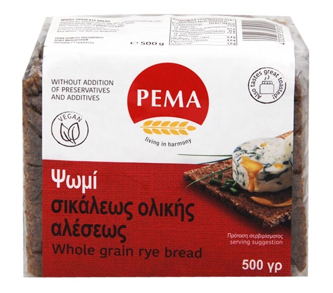 PEMA whole grain rye bread 500g