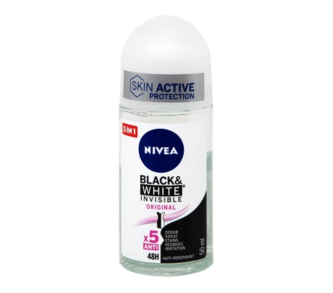 NIVEA deodorant roll-on 50ml – Black & White Invisible