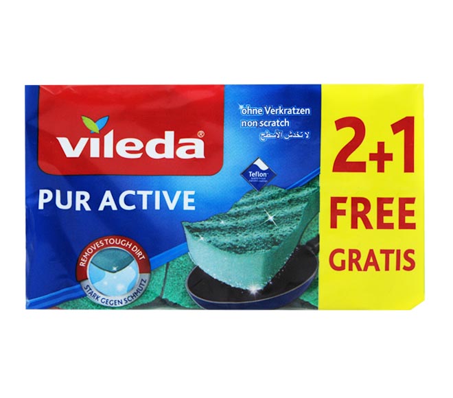 sponges scourer VILEDA Pur Active 3pcs (2+1 FREE)