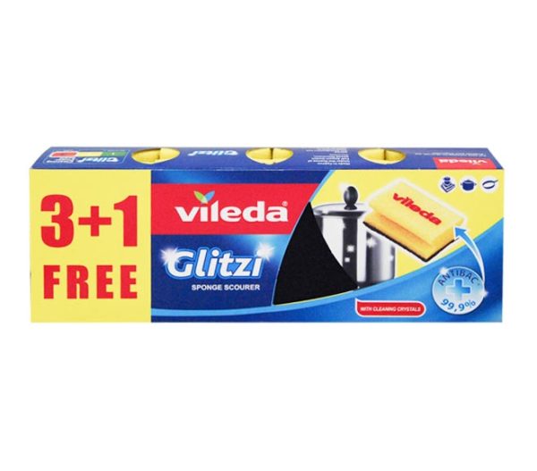 sponges scourer VILEDA Glitzi 4pcs (3+1 FREE)
