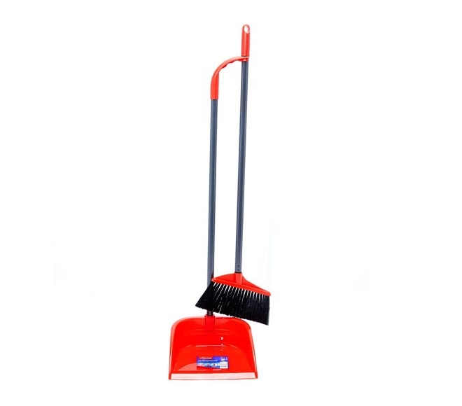 dustpan VILEDA with long handle and broom