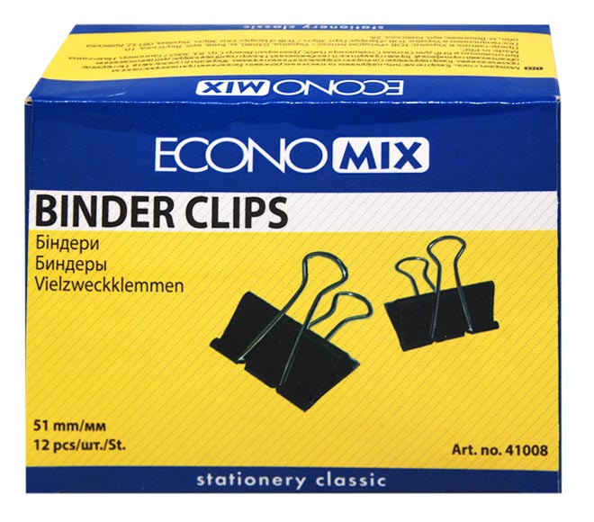 binder clips ECONOMIX 51mm 12pcs
