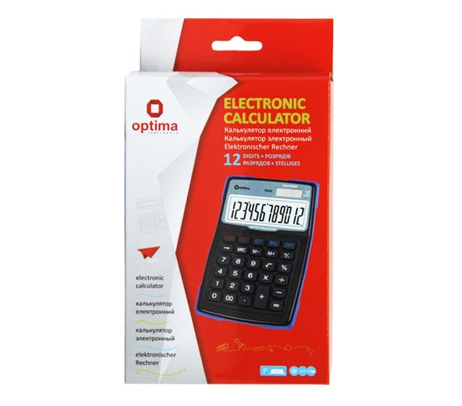 OPTIMA electronic calculator 12 digits – water resistant