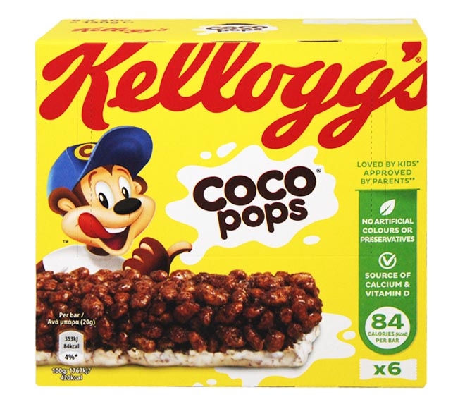 KELLOGGS bars Coco Pops 6x20g