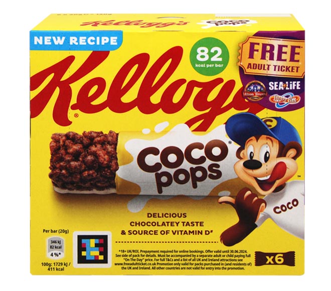 KELLOGGS bars Coco Pops 6x20g