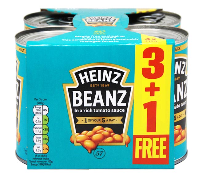 HEINZ beans 4 x 415g (3+1 FREE)