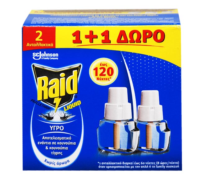 diffuser RAID liquid refill against mosquitoes 36ml (1+1 FREE)