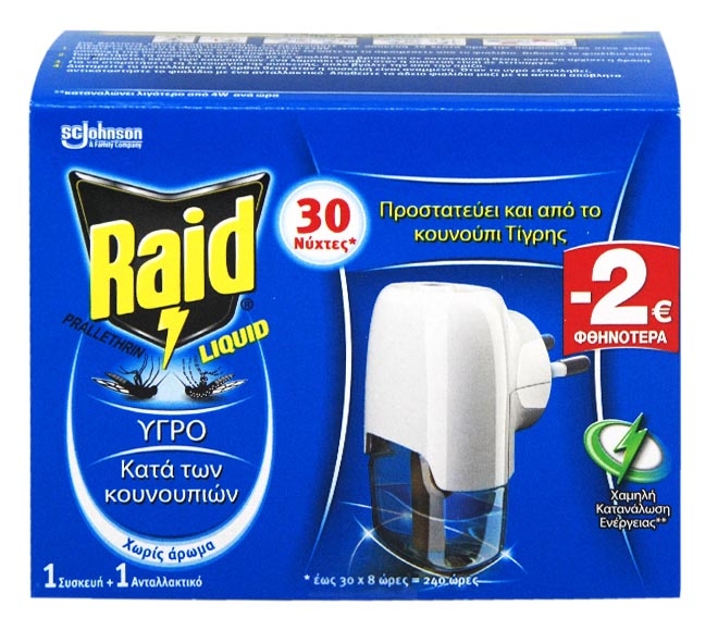 diffuser RAID liquid device against mosquitoes with refill (€2 LESS)