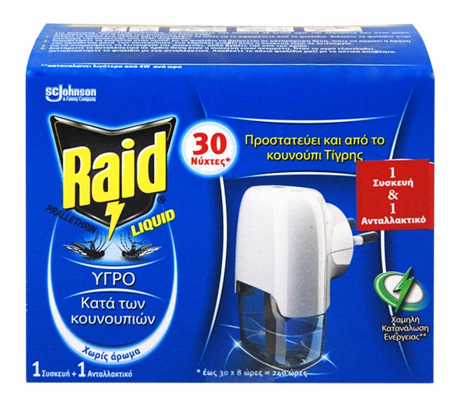 diffuser RAID liquid device against mosquitoes with refill