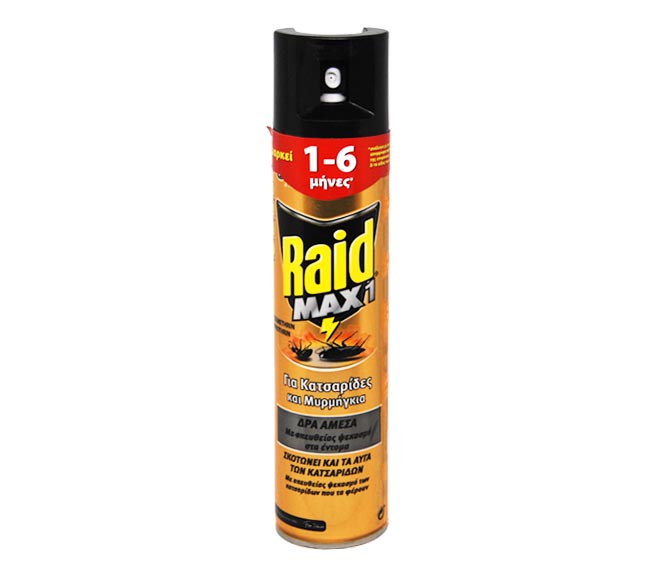 Insecticide RAID MAX1 spray for ants & cockroaches 300ml