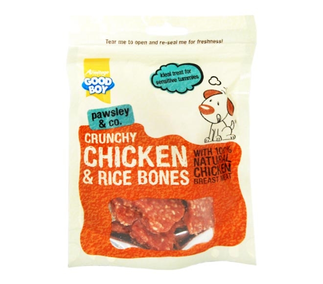 dog GOOD BOY crunchy chicken & rice bones 100g