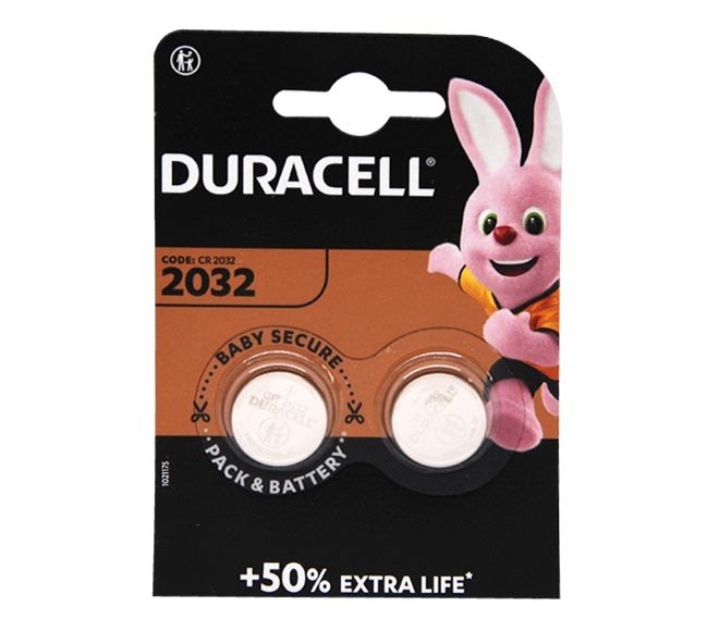DURACELL Specialty 2032 Lithium coin battery 3V, pack of 2