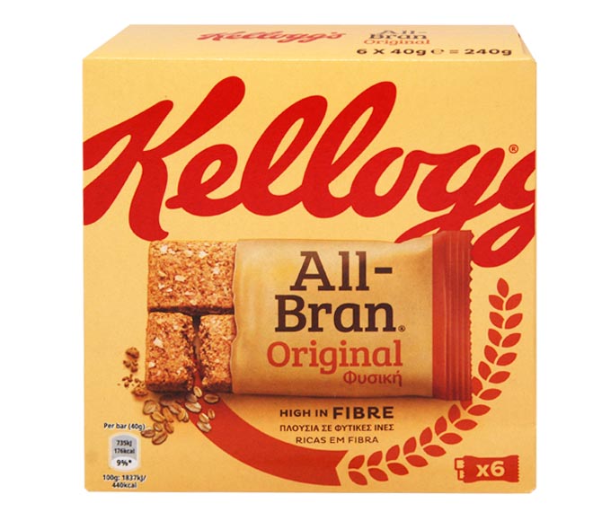 KELLOGGS bars All-Bran original 6x40g