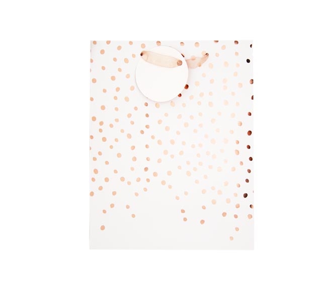 Gift Bag – medium white with dots