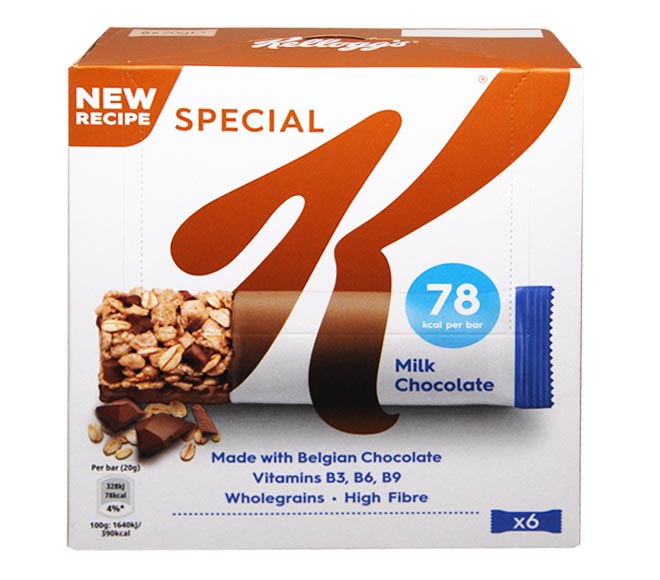 KELLOGGS bars Special K milk chocolate 6x20g