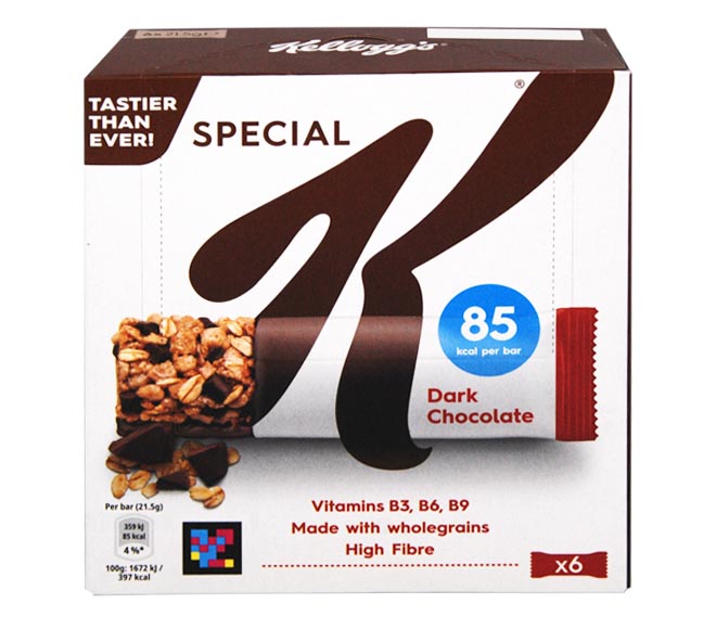 KELLOGGS bars Special K dark chocolate 6×21.5g