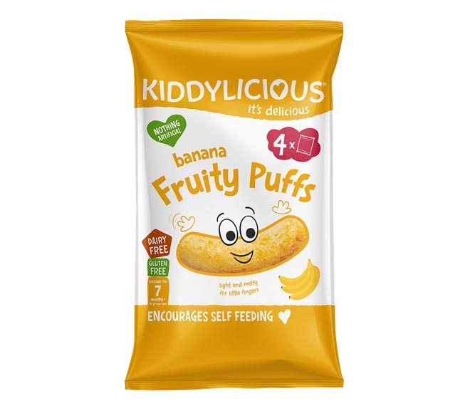 KIDDYLICIOUS fruity puffs banana 4x10g