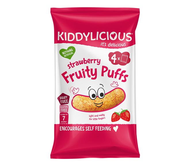 KIDDYLICIOUS fruity puffs strawberry 4x10g