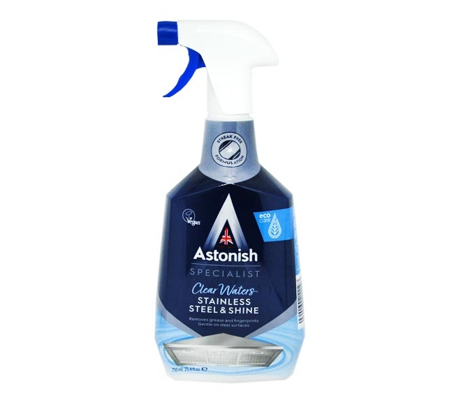 ASTONISH clear waters stainless steel & shine spray 750ml