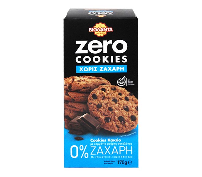 VIOLANTA zero cookies sugar free 170g – cocoa cookies with dark chocolate