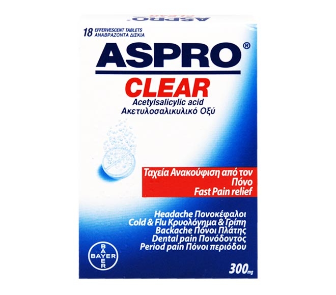 ASPRO CLEAR (18 soluble tablets) 300mg