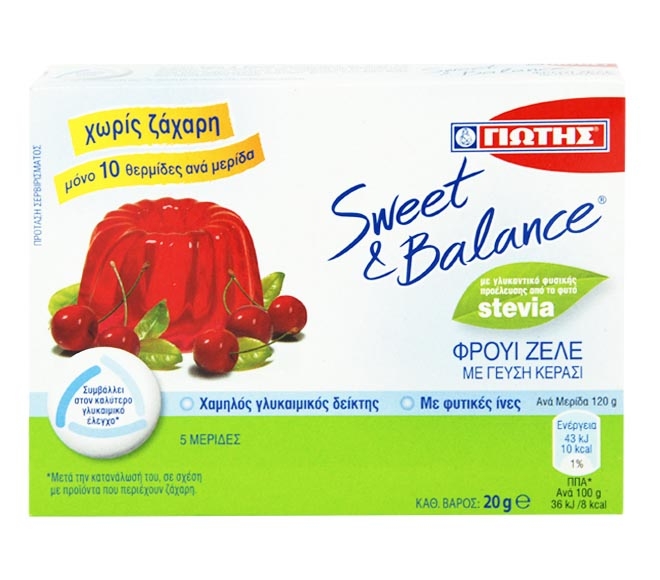 jelly YIOTIS sweet & balance cherry flavour with stevia 20g