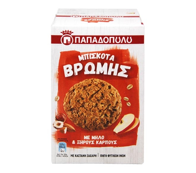 PAPADOPOULOS nutries biscuits with oats 150g – apple & nuts
