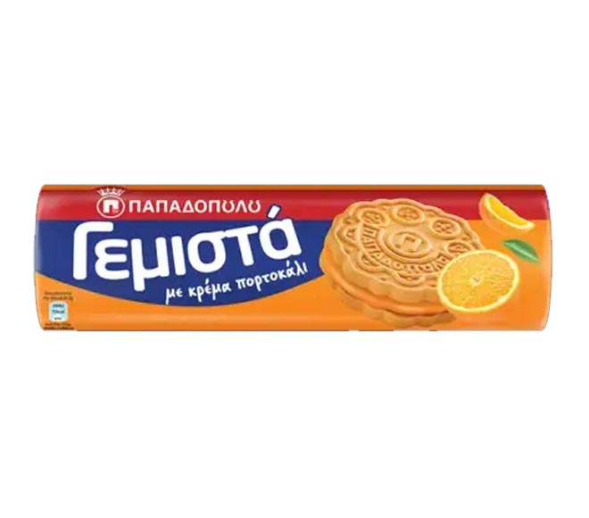 PAPADOPOULOS sandwich biscuits 200g – orange cream filling