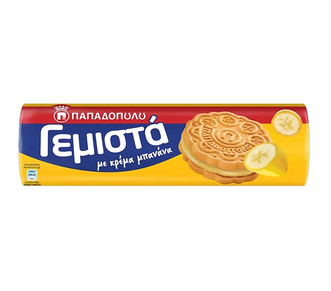 PAPADOPOULOS sandwich biscuits 200g – banana cream filling