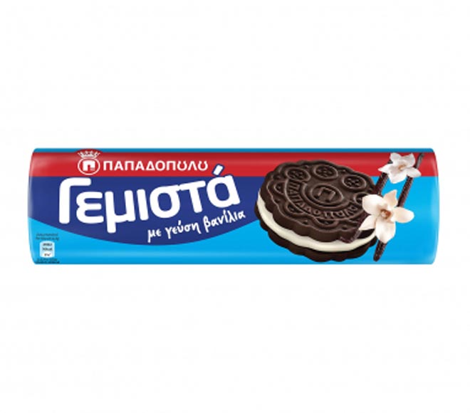 PAPADOPOULOS sandwich biscuits 200g – vanilla flavoured cream