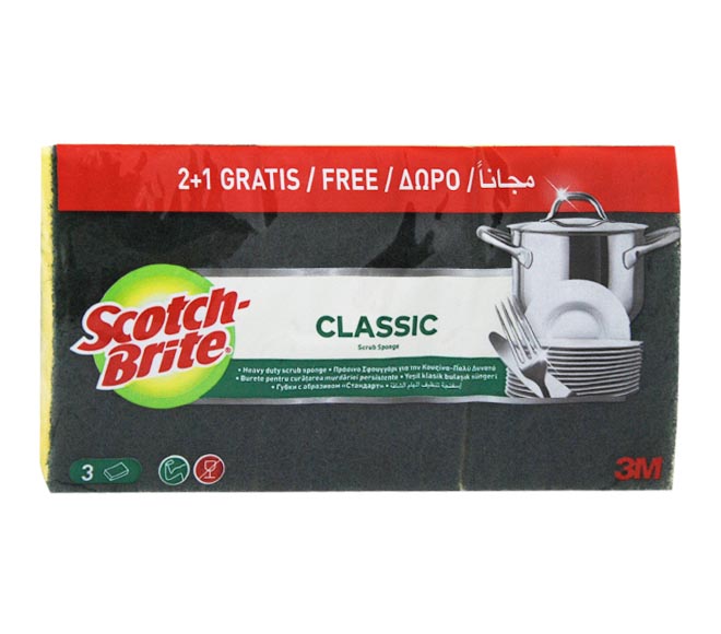 sponges scourer SCOTCH-BRITE classic 3pcs (2+1 FREE)