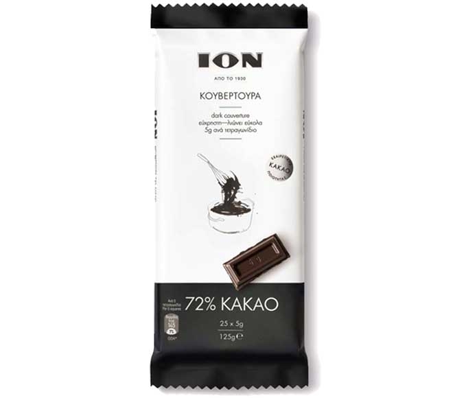 ION couverture 125g – dark chocolate 72% cocoa