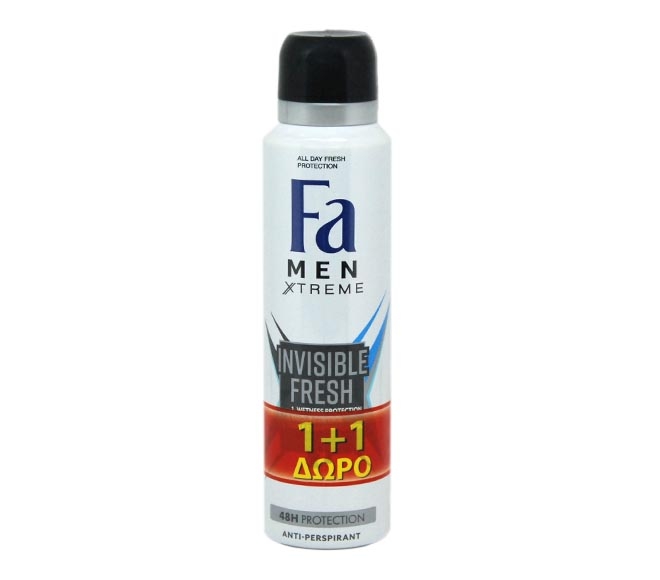 FA Men Xtreme deodorant spray 150ml – Invisible Fresh (1+1 FREE)