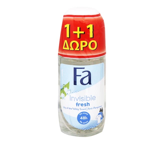 FA deodorant roll-on 50ml – Invisible Fresh (1+1 FREE)
