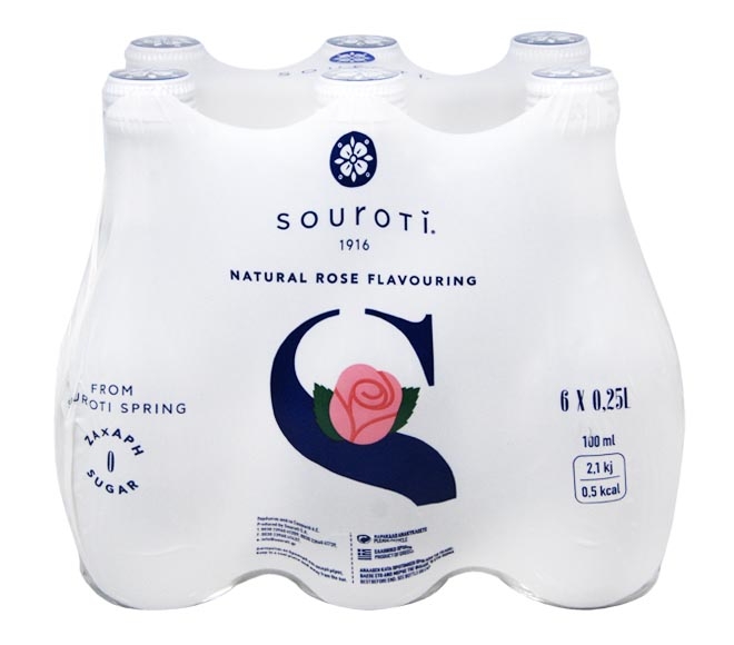 SOUROTI sparkling water 6x250ml – natural rose flavouring