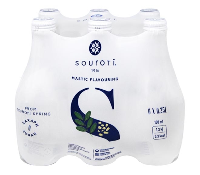 SOUROTI sparkling water 6x250ml – mastic flavouring