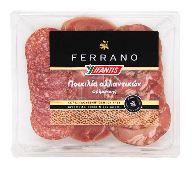 IFANTIS FERRANO Prosciutto coppa & dry salami slices 100g – Gluten Free