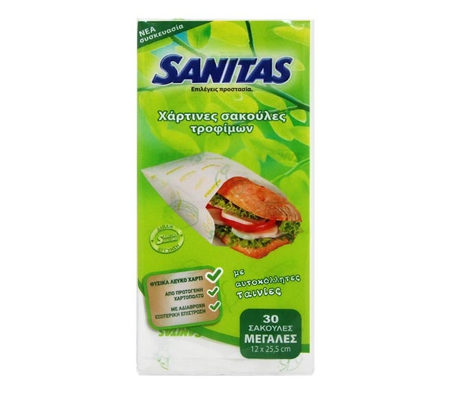 food bags SANITAS paper large (12cm x 25.5cm) x 30pcs