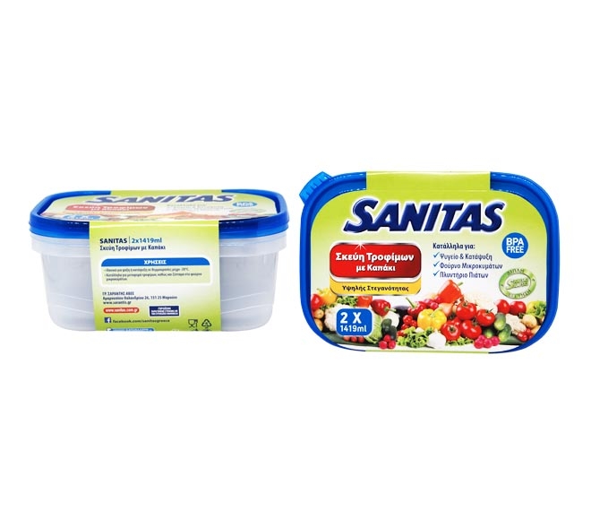 SANITAS plastic container medium 2pcs x 1420ml