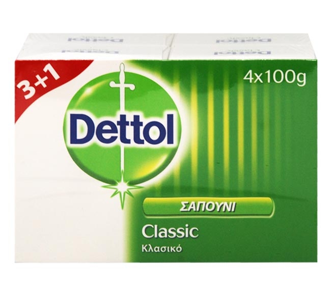DETTOL soap bar classic 4x100g (3+1 FREE)