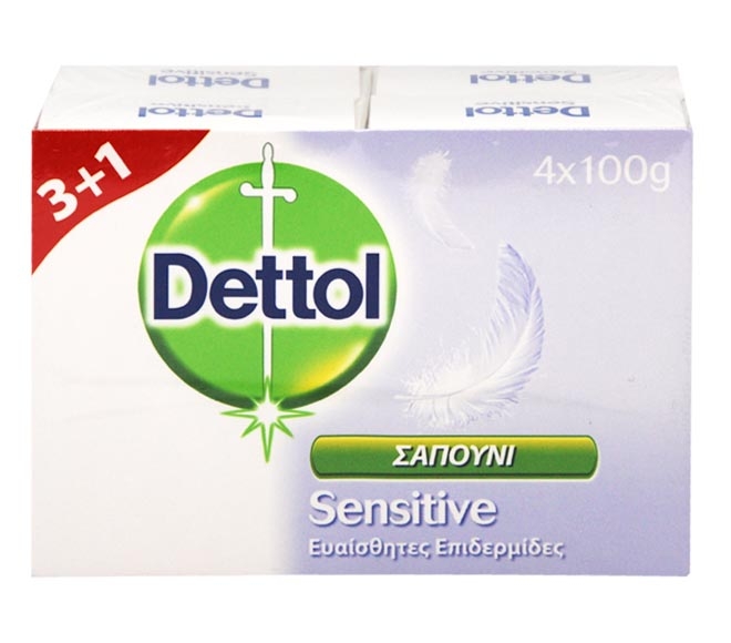 DETTOL soap bar sensitive 4x100g (3+1 FREE)
