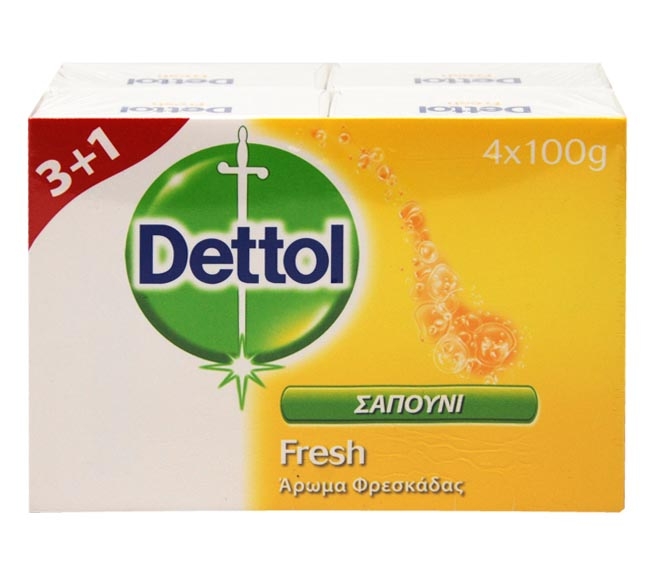 DETTOL soap bar fresh 4x100g (3+1 FREE)