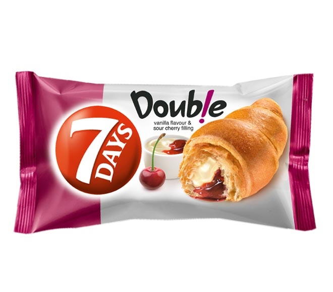 7DAYS Croissant Double with vanilla & cherry filling 80g